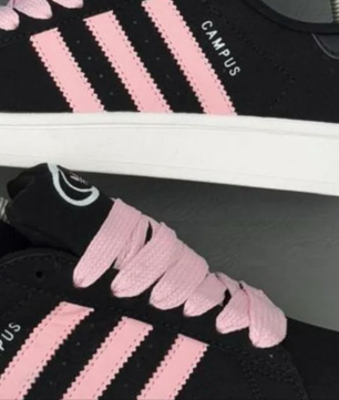 Addidas campus noire a motifs rose