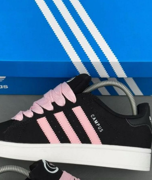 Addidas campus noire a motifs rose