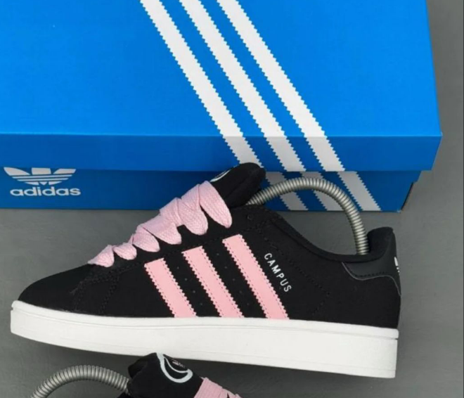 Addidas campus noire a motifs rose