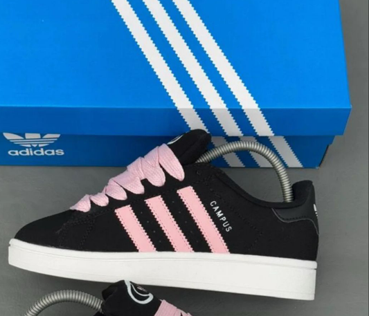 Addidas campus noire a motifs rose