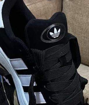 Addidas campus noire a motifs blanc
