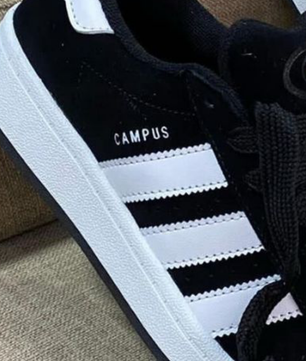 Addidas campus noire a motifs blanc