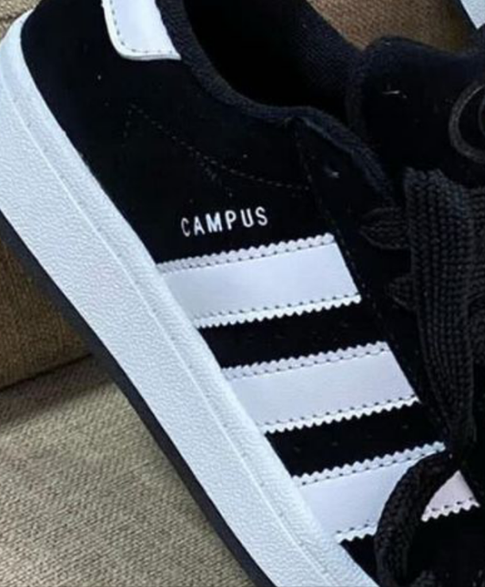 Addidas campus noire a motifs blanc