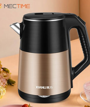 Bouilloire électrique 2,5 L 1 500 W en acier inoxydable de qualité alimentaire – Doré