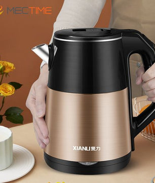 Bouilloire électrique 2,5 L 1 500 W en acier inoxydable de qualité alimentaire – Doré