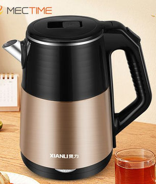 Bouilloire électrique 2,5 L 1 500 W en acier inoxydable de qualité alimentaire – Doré