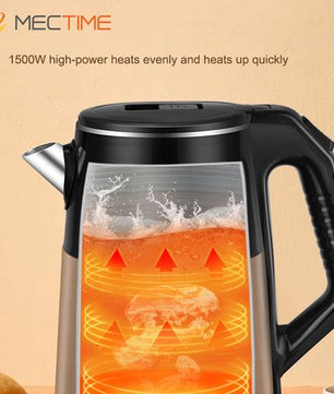Bouilloire électrique 2,5 L 1 500 W en acier inoxydable de qualité alimentaire – Doré