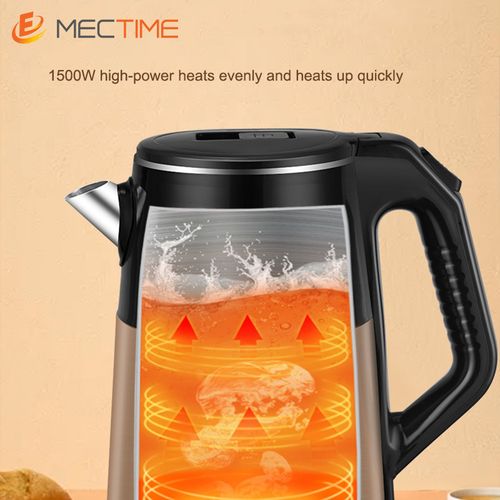 Bouilloire électrique 2,5 L 1 500 W en acier inoxydable de qualité alimentaire – Doré