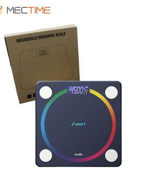 Balance de pesée numérique pour salle de bain avec mesure de la graisse corporelle USB-Noir