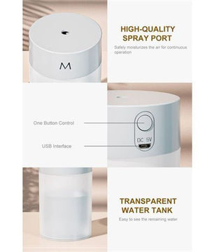 Diffuseur d'humidificateur à brume de 260 ml avec veilleuse colorée et silencieuse