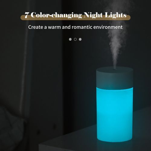 Diffuseur d'humidificateur à brume de 260 ml avec veilleuse colorée et silencieuse
