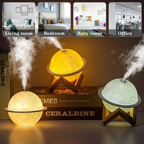Diffuseur d'huiles essentielles parfumées, humidificateur d'air à LED, lampe de nuit