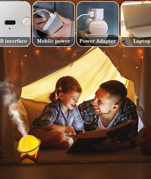 Diffuseur d'huiles essentielles parfumées, humidificateur d'air à LED, lampe de nuit