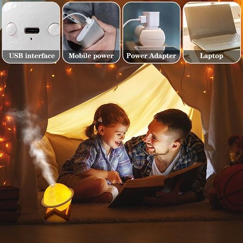 Diffuseur d'huiles essentielles parfumées, humidificateur d'air à LED, lampe de nuit