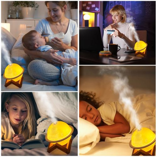 Diffuseur d'huiles essentielles parfumées, humidificateur d'air à LED, lampe de nuit