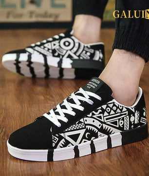 GALUIN Nouvelles chaussures décontractées pour hommes Chaussures en toile - noir