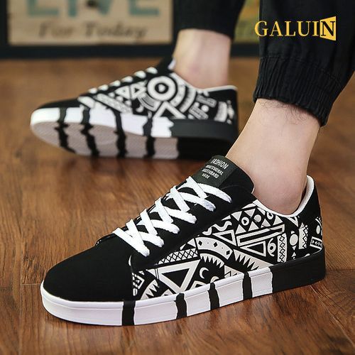 GALUIN Nouvelles chaussures décontractées pour hommes Chaussures en toile - noir