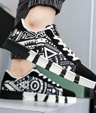 GALUIN Nouvelles chaussures décontractées pour hommes Chaussures en toile - noir