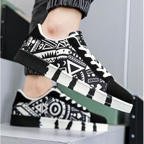 GALUIN Nouvelles chaussures décontractées pour hommes Chaussures en toile - noir