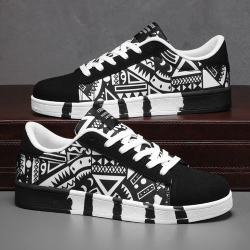 GALUIN Nouvelles chaussures décontractées pour hommes Chaussures en toile - noir