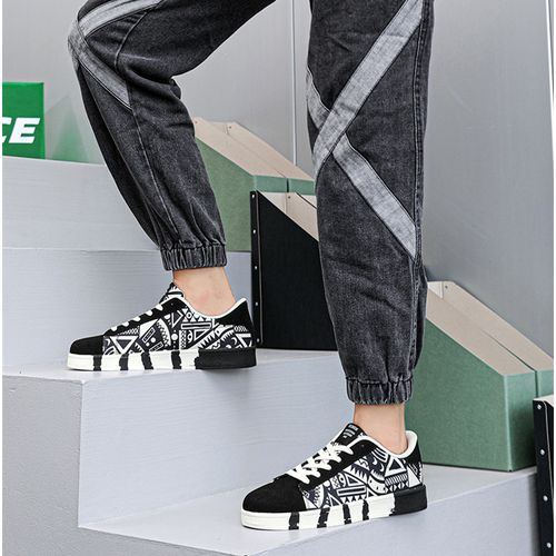 GALUIN Nouvelles chaussures décontractées pour hommes Chaussures en toile - noir