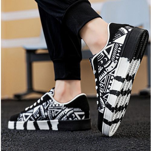 GALUIN Nouvelles chaussures décontractées pour hommes Chaussures en toile - noir