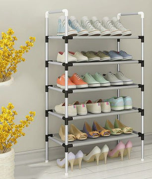 Étagère à chaussures en acier inoxydable pour 20 paires de chaussures à 5 niveaux