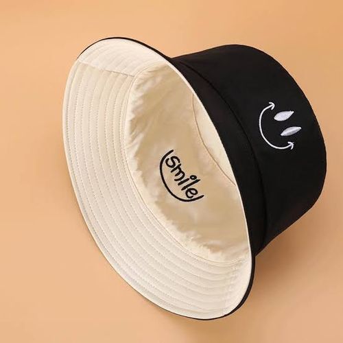 Chapeau bob réversible double face unisexe pour homme et femme, casquette de pêcheur, noir et blanc