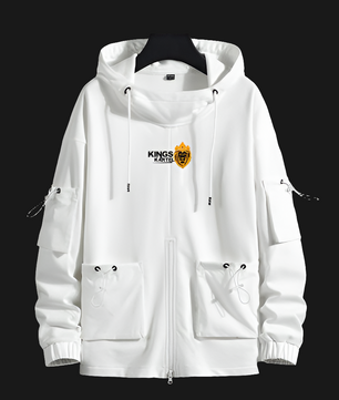 Sweat à capuche blanc élégant avec doubles poches Kings Kartel