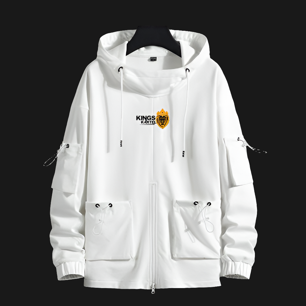 Sweat à capuche blanc élégant avec doubles poches Kings Kartel