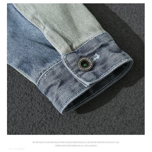 Veste en jean boutonnée décontractée pour homme, manteau en jean classique