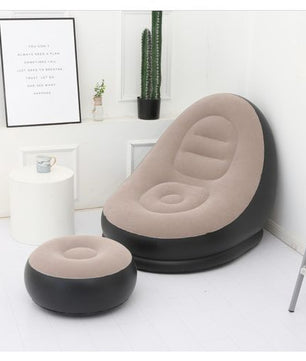 Canapé gonflable de loisirs avec repose-pieds