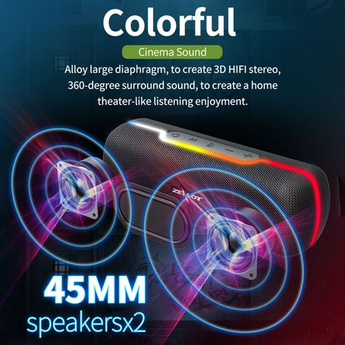 Enceinte portable sans fil Zealot S55 avec technologie BT 5.0