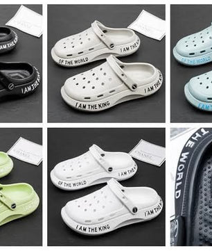 Chaussures à trous pour hommes, sandales de plage, de sport en plein air, semelles épaisses, antidérapantes, chaussures de jardin,