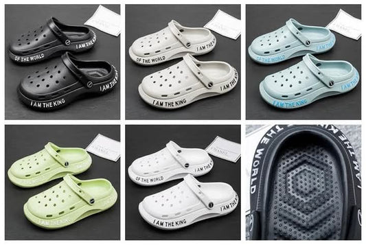 Chaussures à trous pour hommes, sandales de plage, de sport en plein air, semelles épaisses, antidérapantes, chaussures de jardin,