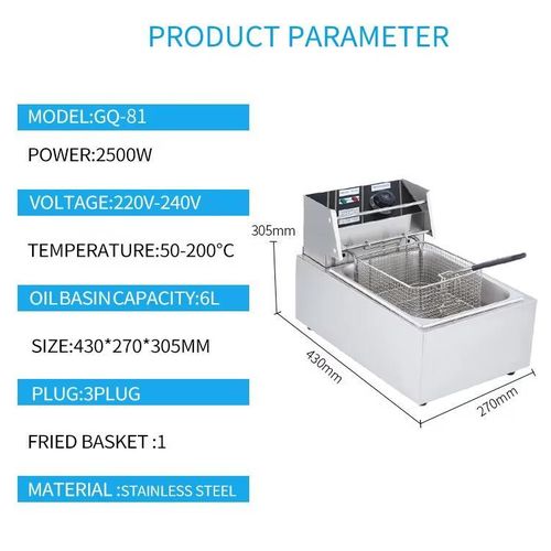 Friteuse de table électrique commerciale pour poulet Friteuse de comptoir à gaz de grande capacité
