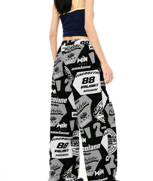 Coolane Femme Été Streetwear Étudiants Tenue Jour de match Preppy Athleisure Décontracté Athleisure Graphiques Pantalon de survêtement jambe large