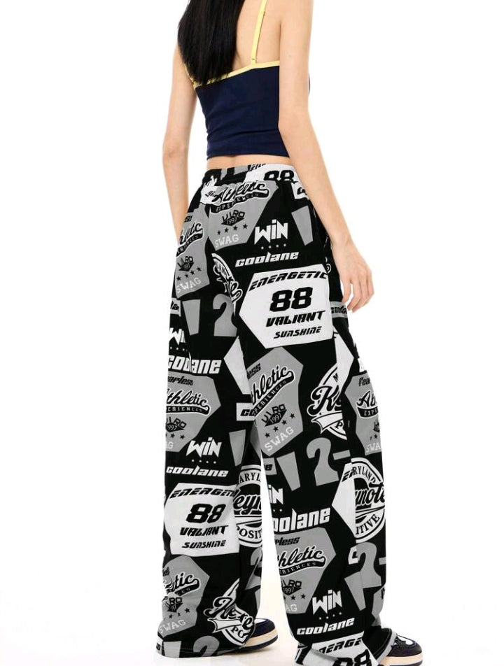 Coolane Femme Été Streetwear Étudiants Tenue Jour de match Preppy Athleisure Décontracté Athleisure Graphiques Pantalon de survêtement jambe large