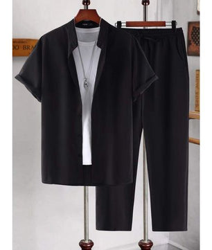 Ensemble 2 pièces en coton pour homme (noir)