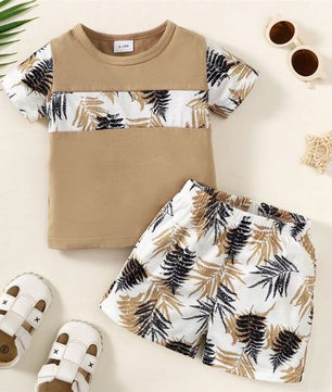T-shirt style plage pour garçon avec short