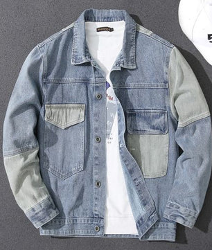 Veste en jean boutonnée décontractée pour homme, manteau en jean classique