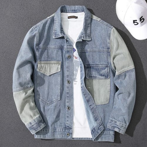 Veste en jean boutonnée décontractée pour homme, manteau en jean classique