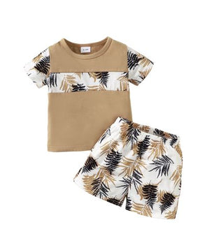 T-shirt style plage pour garçon avec short