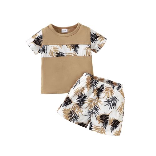 T-shirt style plage pour garçon avec short