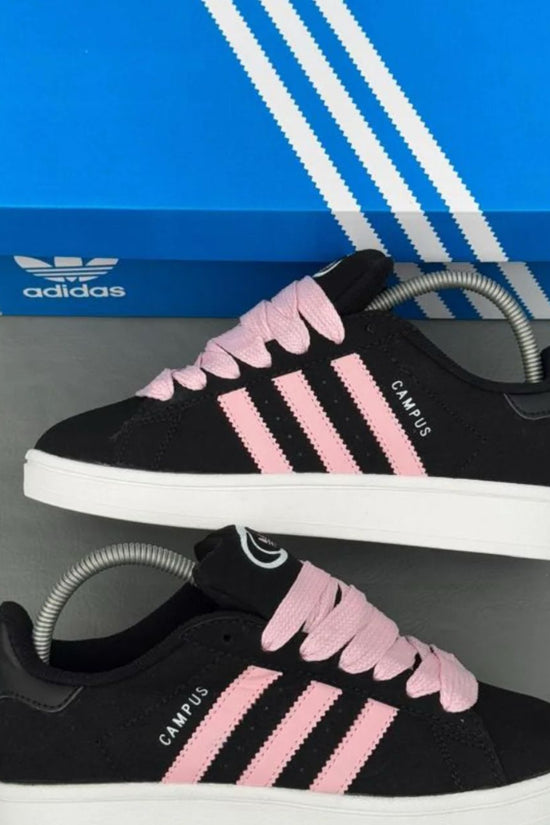 Addidas campus noire a motifs rose