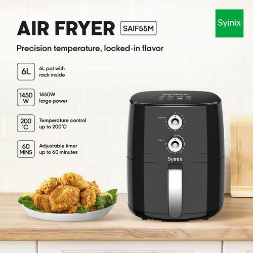 Friteuse à air chaud 3D Syinix 6L avec contrôle de température