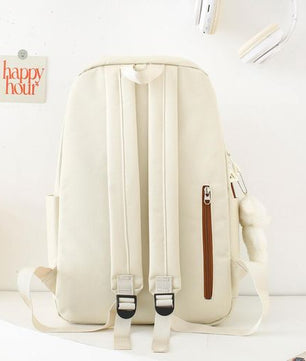 Lot de 5 sacs à dos d'école pour femmes et filles - Beige