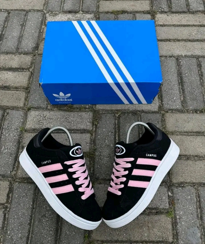 Addidas campus noire a motifs rose
