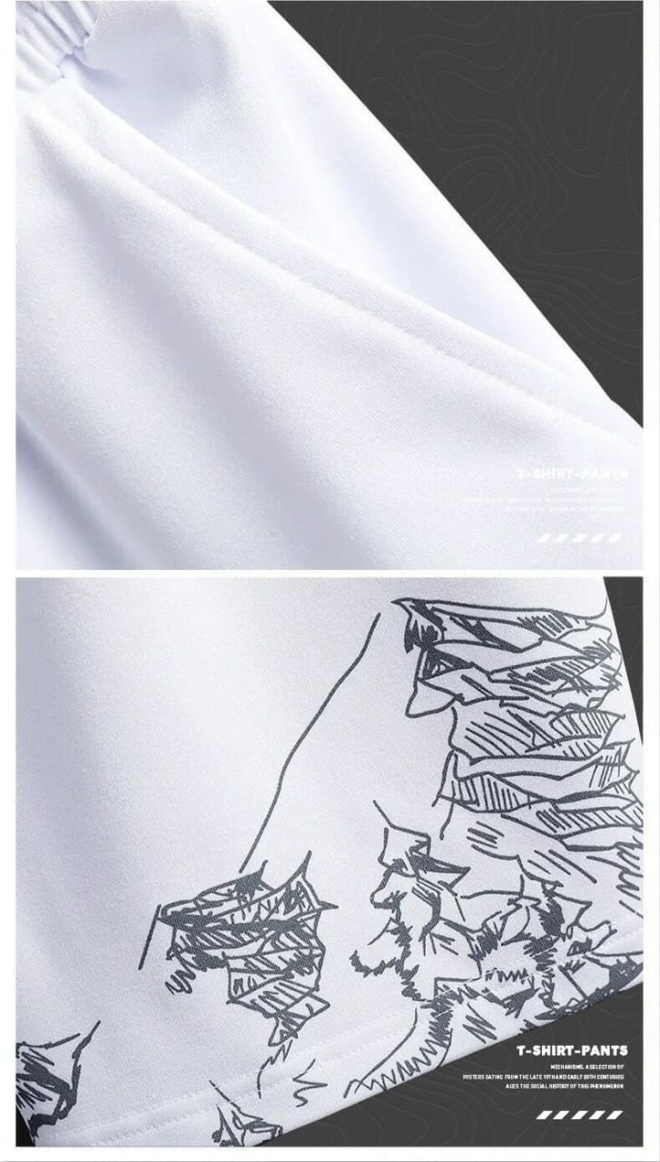 Ensemble short à manches courtes 2 en 1 pour homme GALUIN - Blanc
