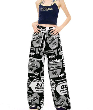 Coolane Femme Été Streetwear Étudiants Tenue Jour de match Preppy Athleisure Décontracté Athleisure Graphiques Pantalon de survêtement jambe large